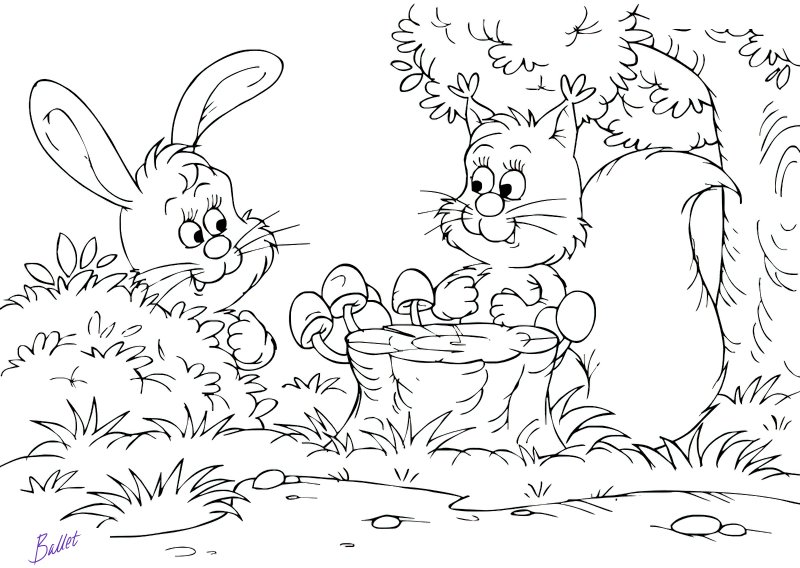 Заяц раскраска