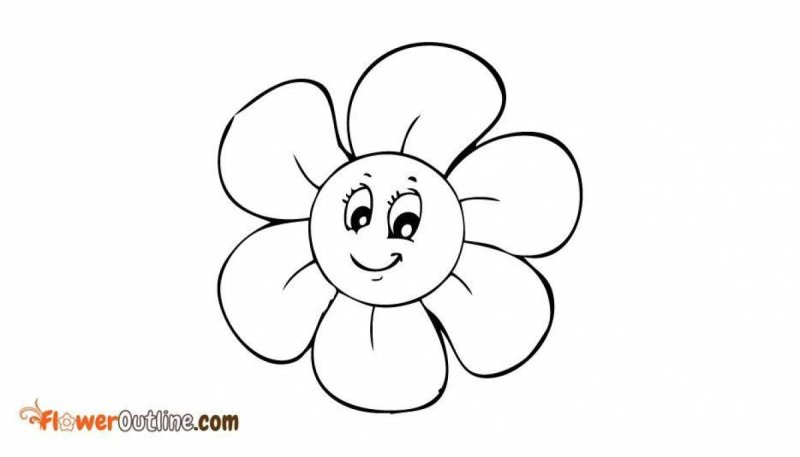 Цветочек раскраска для детей