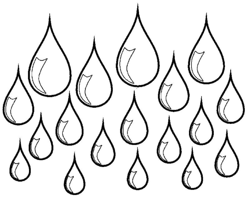 Раскраска капелька воды для детей