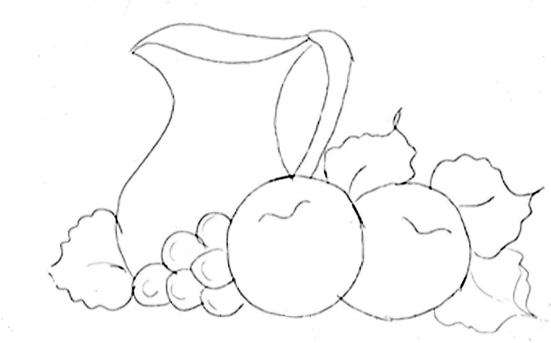 Натюрморт шаблон для детей