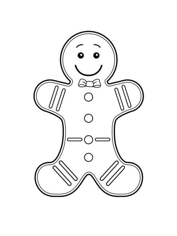 Gingerbread man раскраска для детей