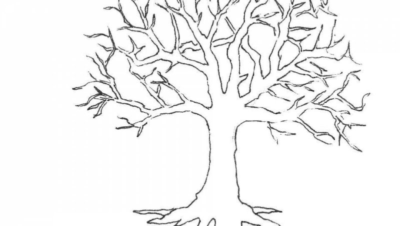 Дерево трафарет для рисования