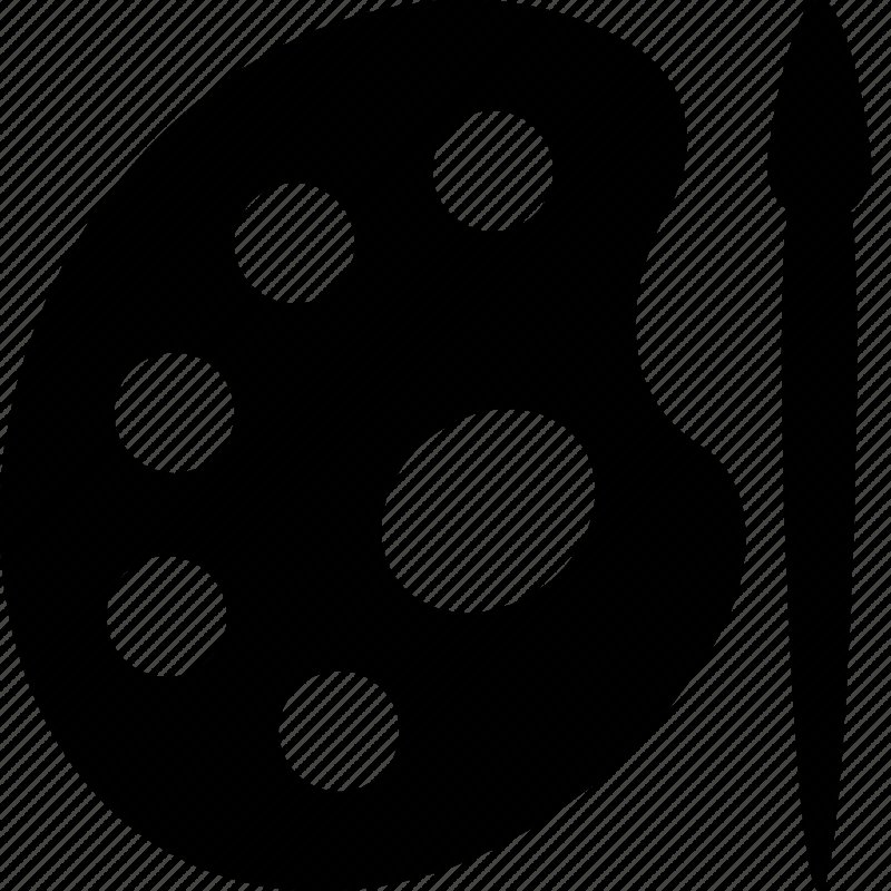 Палитра с красками без фона