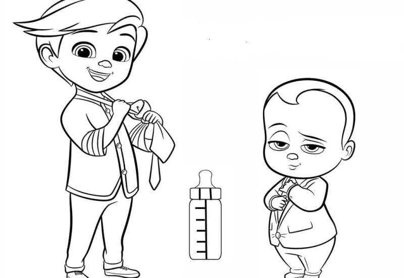 Бос молокосос раскраска