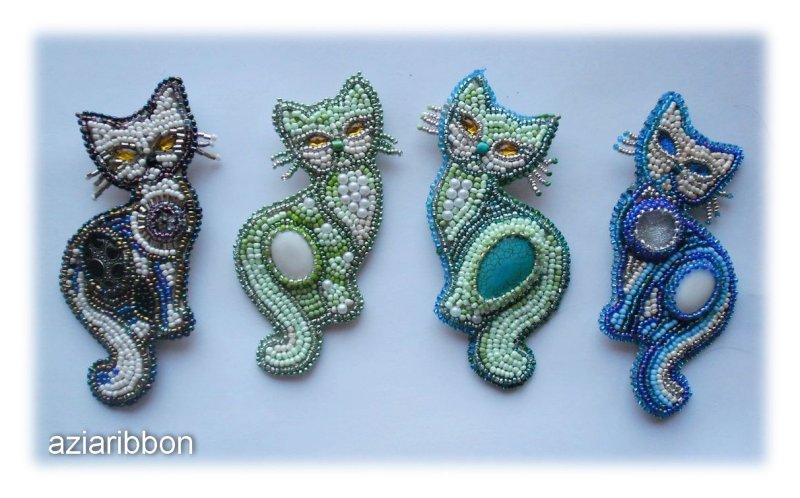 Брошь из бисера на фетре