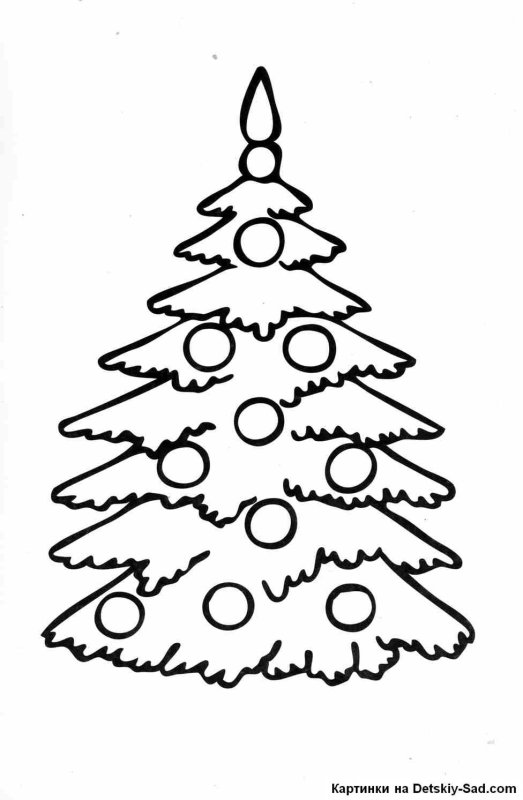 Елочка раскраска для детей