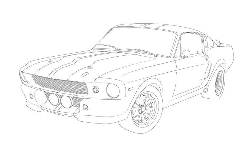 Раскраска Ford Mustang Shelby gt 500