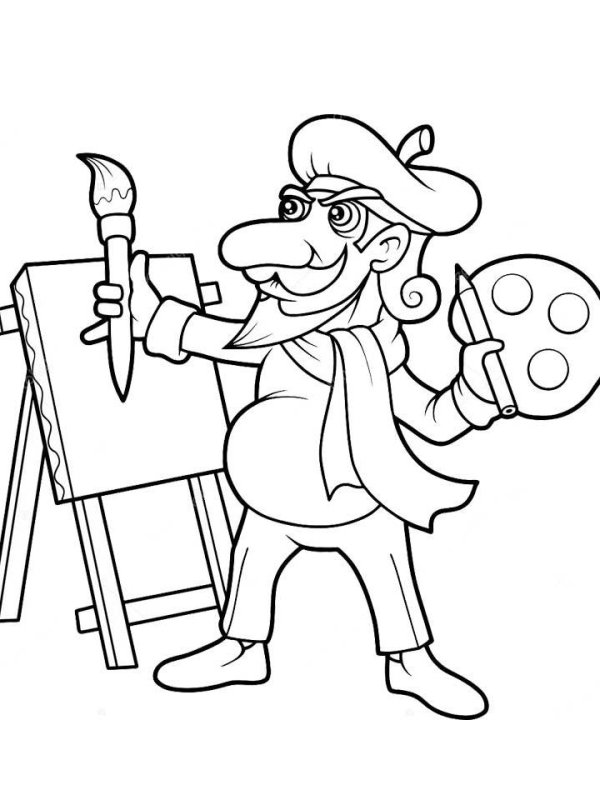 Раскраска художник