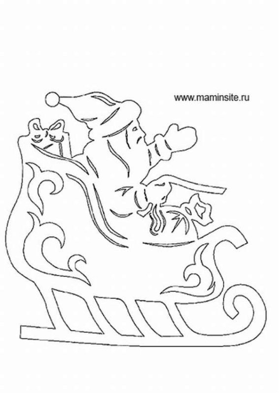 Сани для украшения окон на новый год