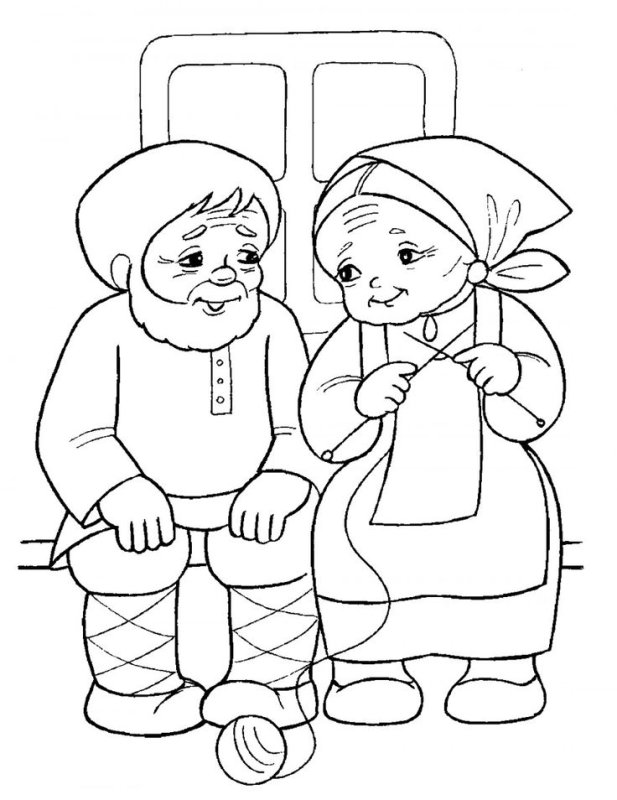 Раскраска бабушка