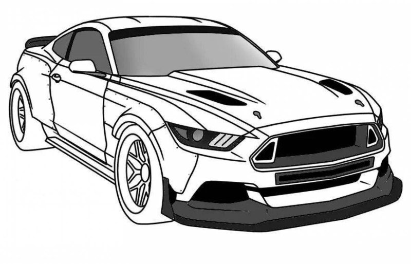 Раскраска Ford Mustang Shelby gt 500