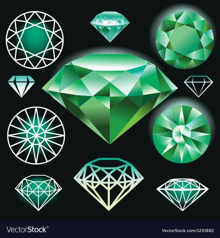 Кристалл изумруда рисунок