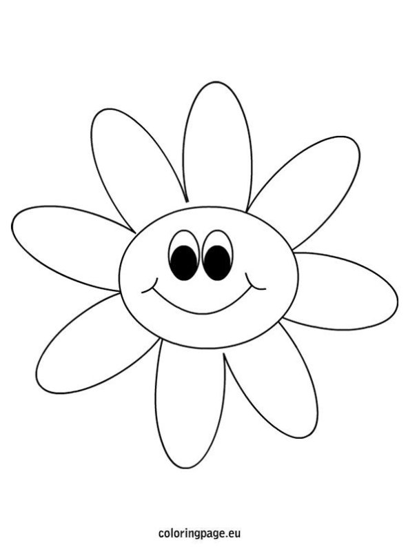 Раскраска цветок Ромашка