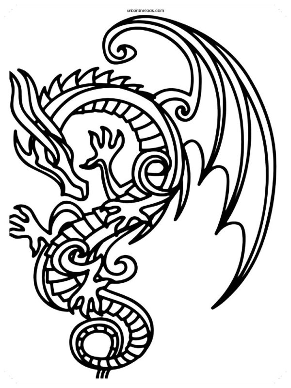 Эскизы для выжигания по дереву драконы
