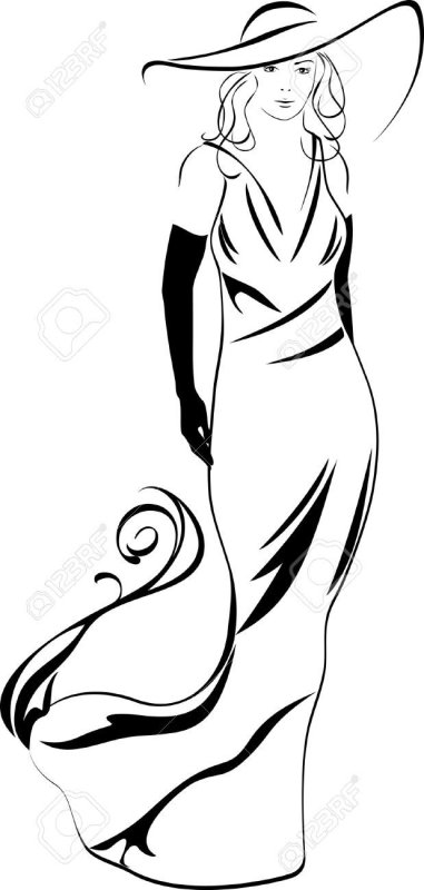 Силуэт девушки в платье