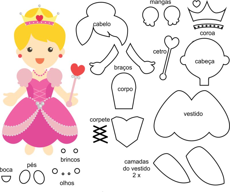 Кукла из фетра выкройка