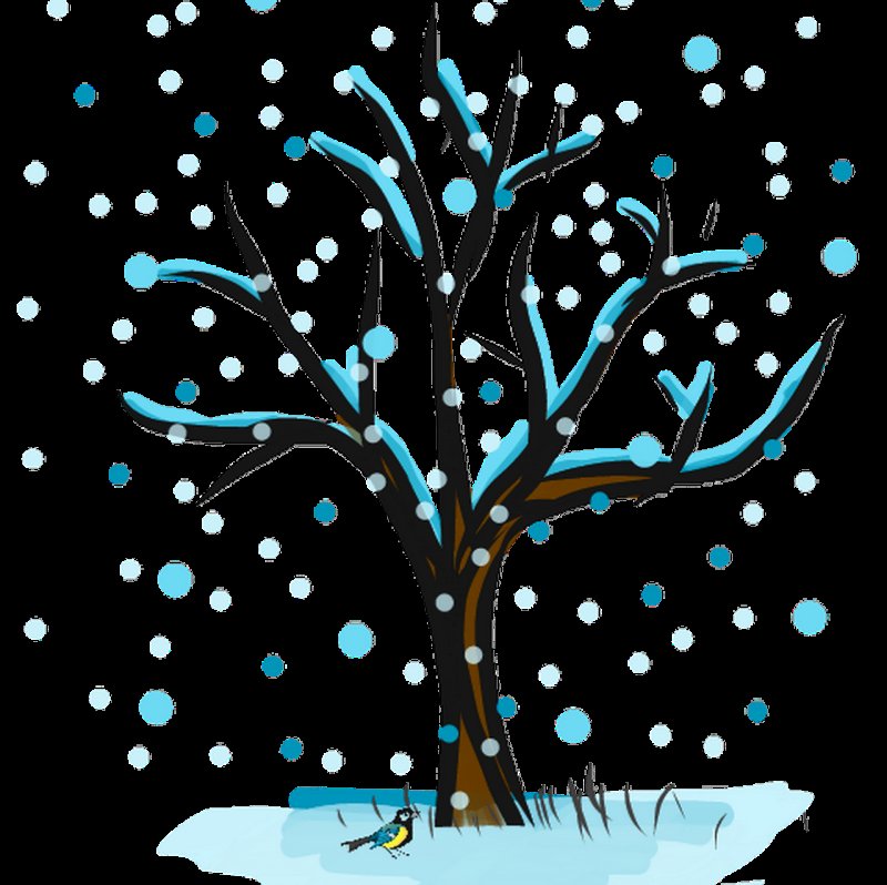 Мультяшное зимнее дерево