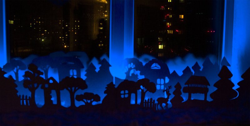 Новогодние домики на подоконник