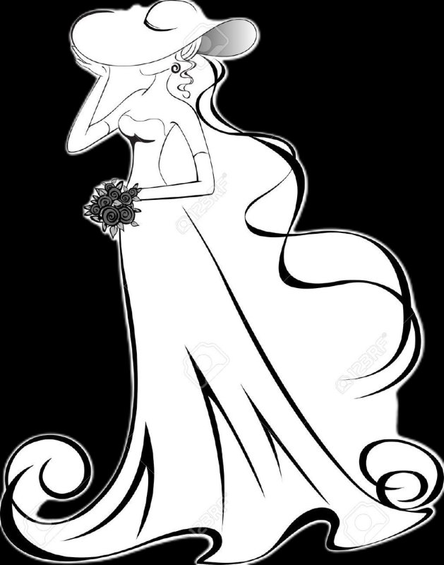 Силуэт девушки в платье