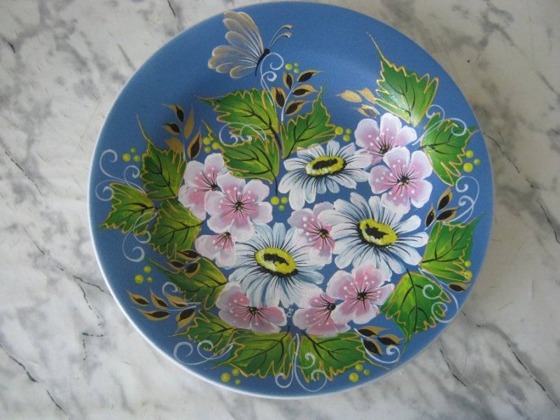 Роспись посуды акриловыми красками