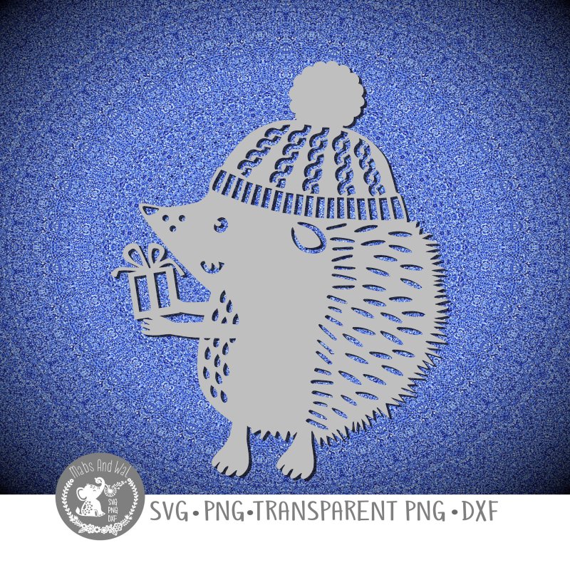 Вытынанка Ёжик новогодний