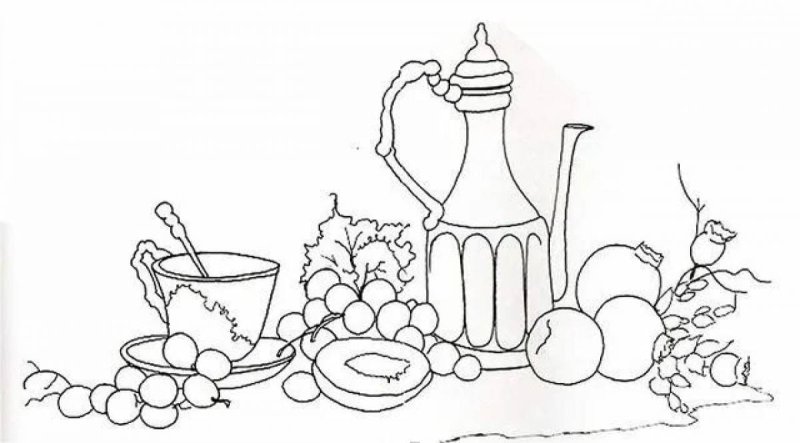 Натюрморт раскраска