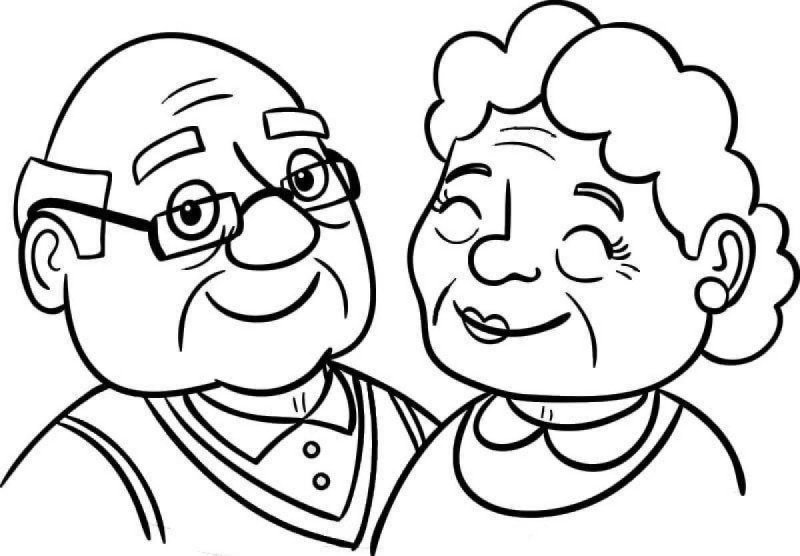 Бабушка раскраска для детей