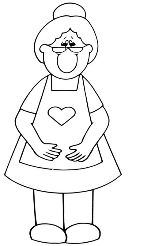 Бабушка картинка для детей раскраска