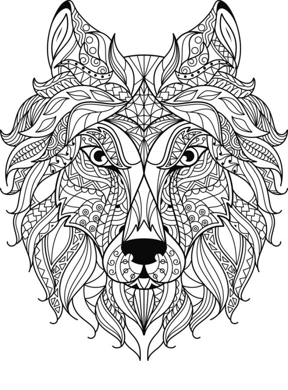 Раскраска антистресс волк