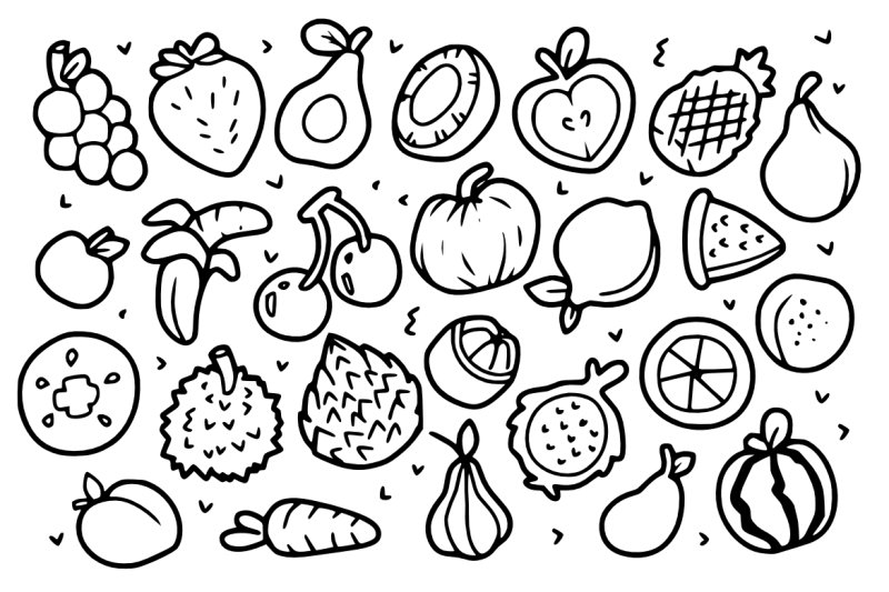 Фрукты. Раскраска
