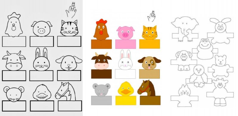 Куклы для пальчикового театра из бумаги