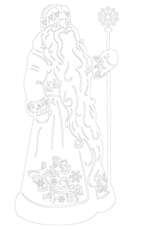 Вытынанки новогодние дед Мороз