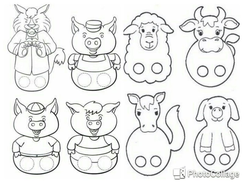 Шаблоны фигурок для пальчикового театра