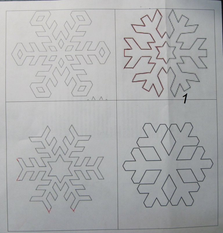 Трафарет снежинки для аппликации