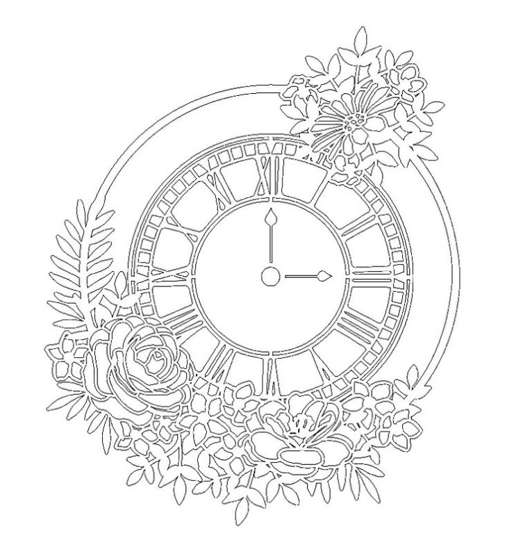 Вытынанки часы новогодние