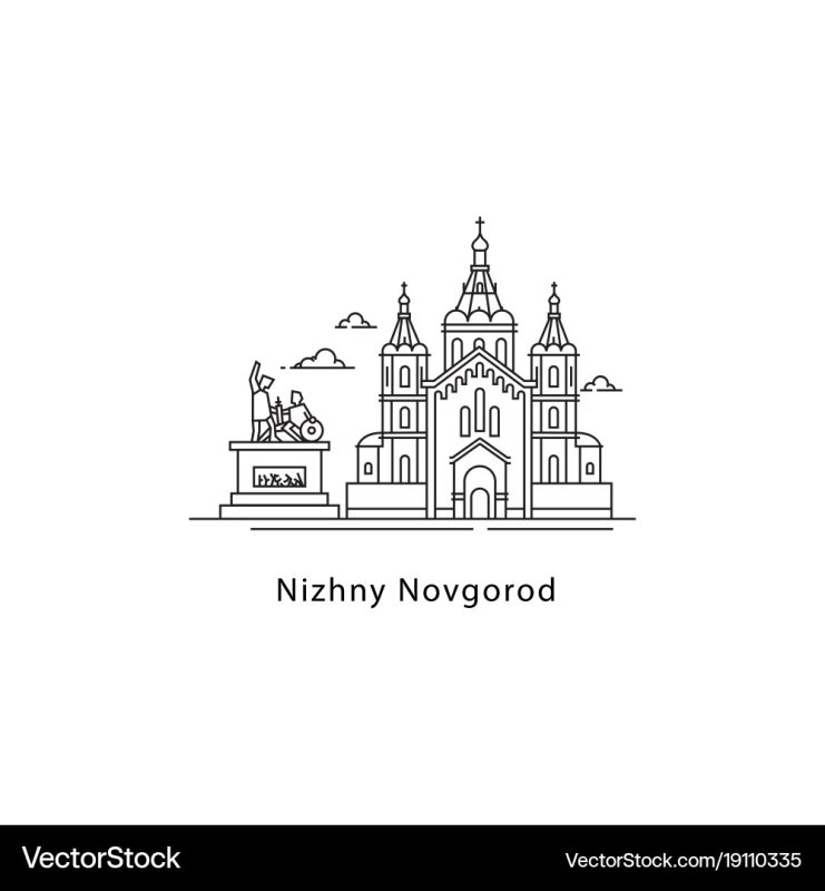 Нижний Новгород Кремль Дмитриевская башня вектор