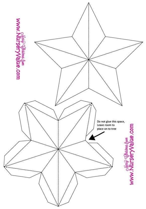 Объемная пятиконечная звезда из бумаги