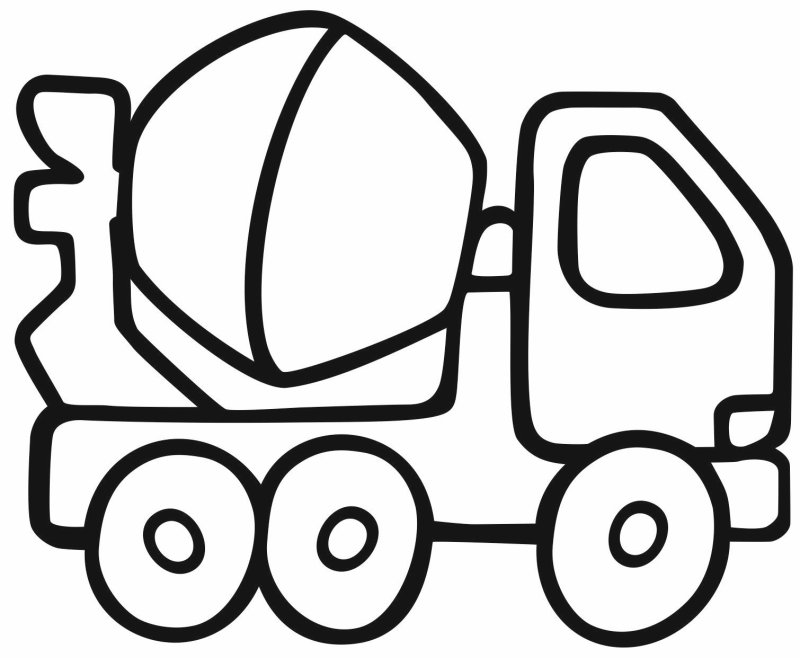 Бетономешалка раскраска для малышей