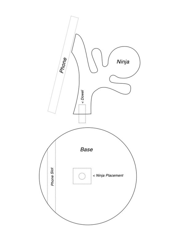 Держатель для телефона чертеж