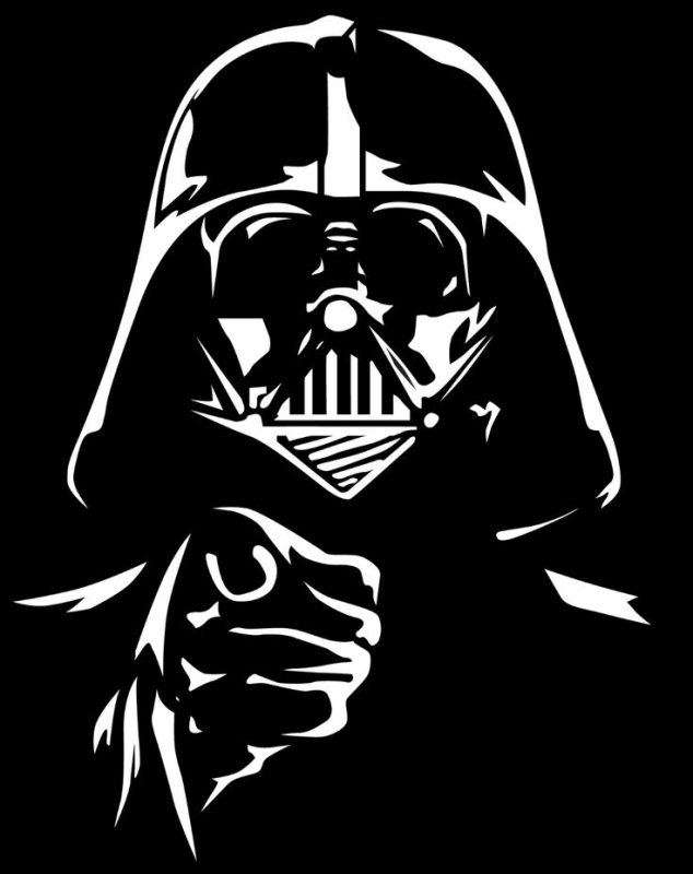 Дарт Вейдер черно белый