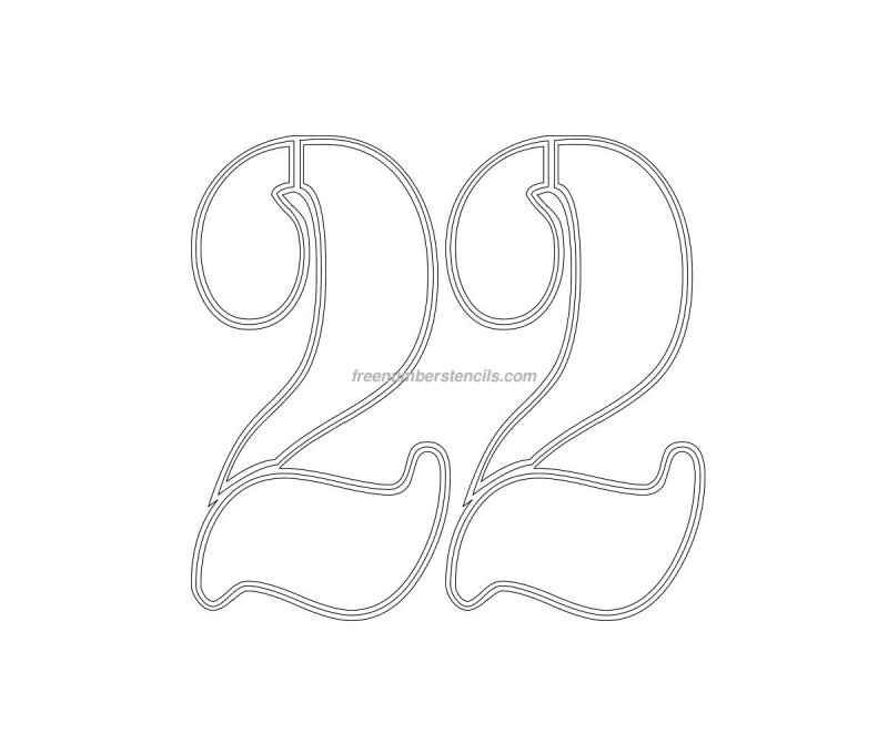 Цифра 22 трафарет