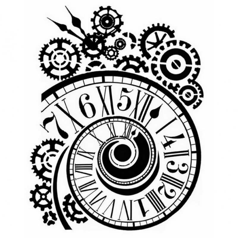Трафарет часы