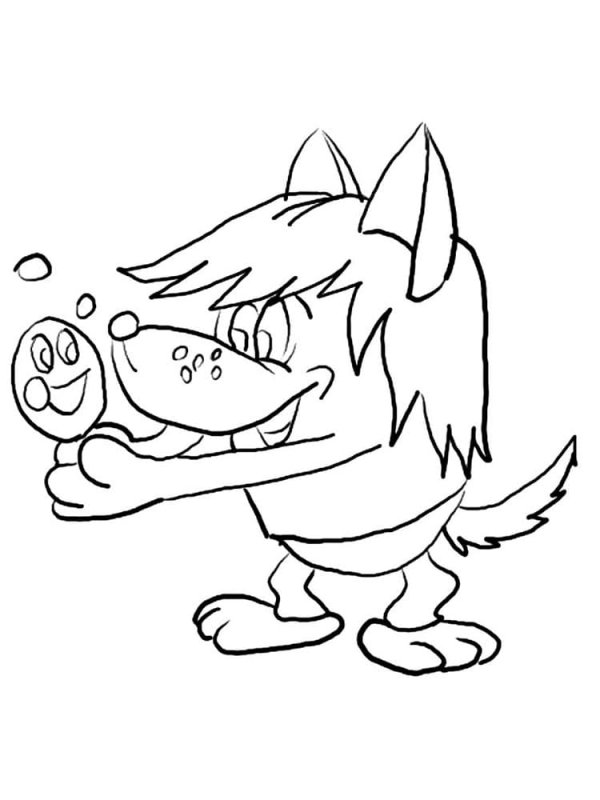 Волк раскраска для детей