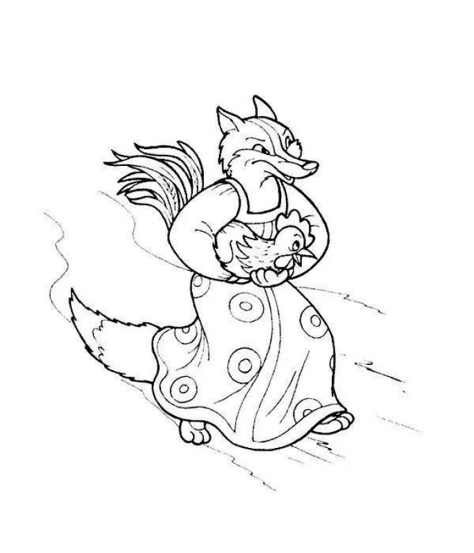 Лисичка со скалочкой раскраска для детей