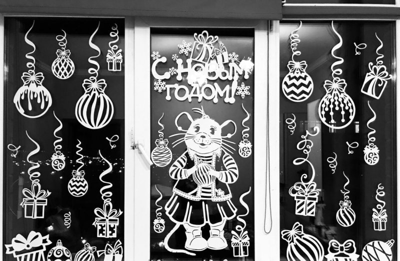 Вытынанки на окна новогодние