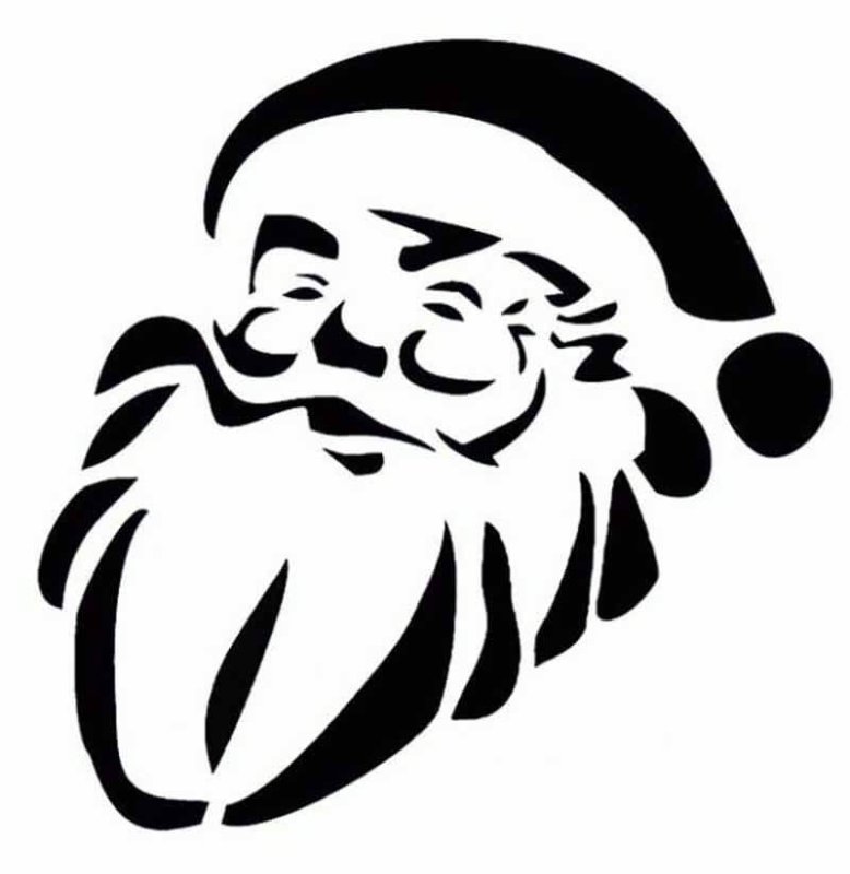 Трафарет Деда Мороза для вырезания