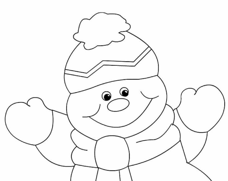 Снеговик трафарет для вырезания на окно