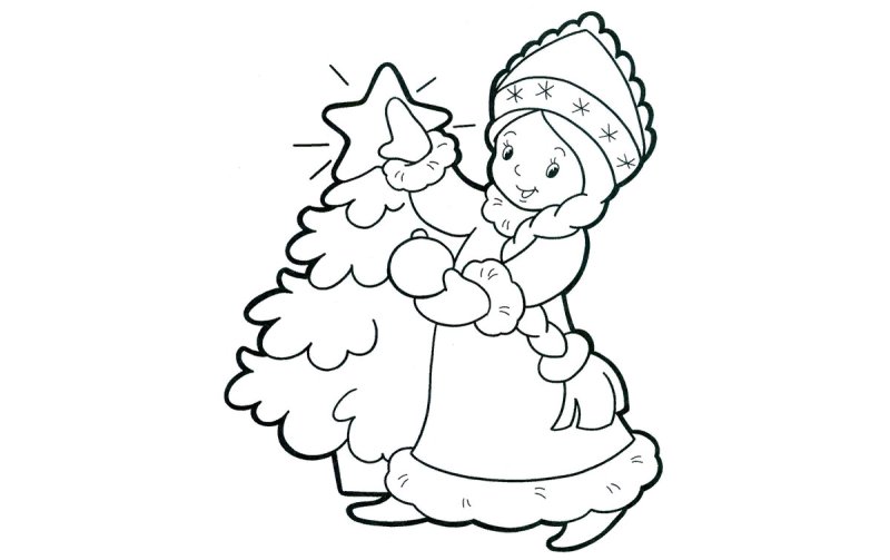 Дед Мороз и Снегурочка трафарет