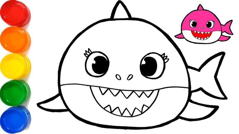 Акула раскраска