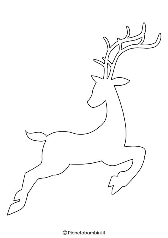 Новогодний олень трафарет